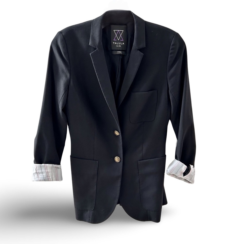 Women's Aritzia Talula Exeter Boyfriend Wool Blend Blazer in Black Size 2